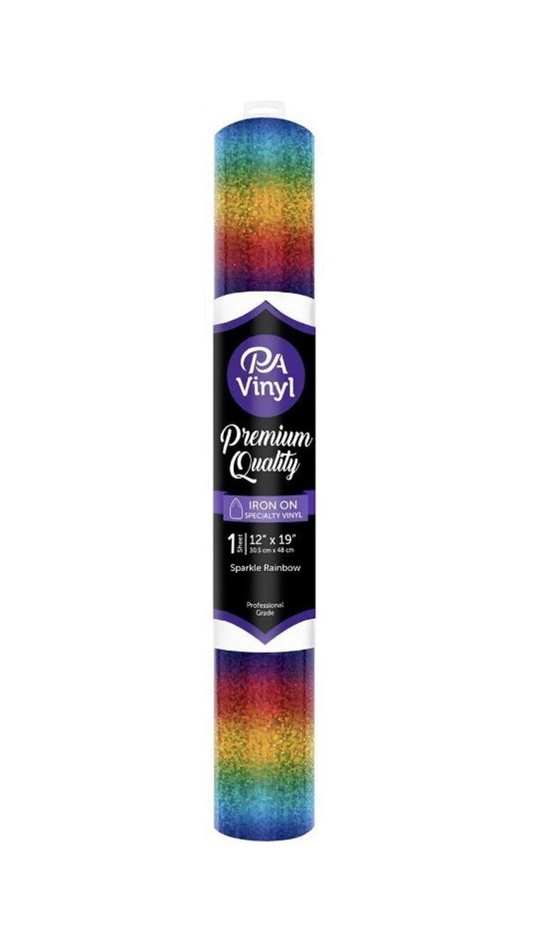PA Vinyl Iron On 12"x 19" Roll Sparkle Rainbow